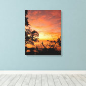 Caribbean Sunset Glow – Canvas Muurkunst Afdruk (Insitu (Houten vloer))
