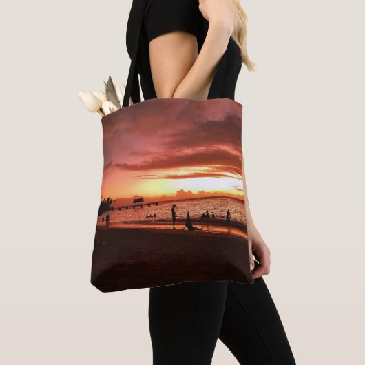 Caribbean Sunset Glow Canvas tas (Dichtbij)