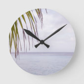 Caribbean Sunset Ocean Palm 5 Ronde Klok (Voorkant)