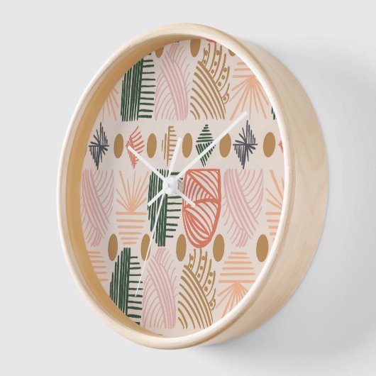 Caribbean Tribal Mudcloth: Boho Donkergroen, Roze (Hoek)