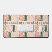 Caribbean Tribal Mudcloth: Boho Donkergroen, Roze Bureaumat (Keyboard & Muis)