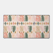 Caribbean Tribal Mudcloth: Boho Donkergroen, Roze Bureaumat (Voorkant)