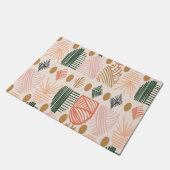 Caribbean Tribal Mudcloth: Boho Donkergroen, Roze Deurmat (Schuin)