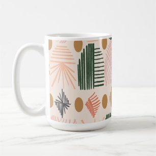 Caribbean Tribal Mudcloth: Boho Donkergroen, Roze Koffiemok