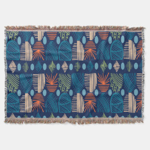 Caribbean Tribal Mudcloth: feestelijk blauw, Sinaa Deken