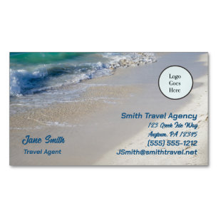 Caribbean Zee Beach Scene Logo Magnetisch Visitekaartje
