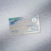 Caribbean Zee Beach Scene Logo Magnetisch Visitekaartje (Voorbeeld)