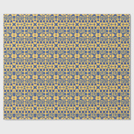 Caribisch Blau Gouden Tegel Motief Patroon Azulejo Cadeaupapier