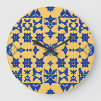 Caribisch Blau Gouden Tegel Motief Patroon Azulejo