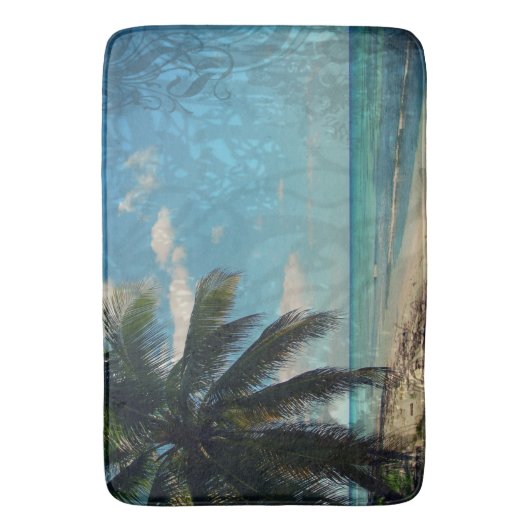 Caribisch blauw badmat (Voorkant Verticaal)