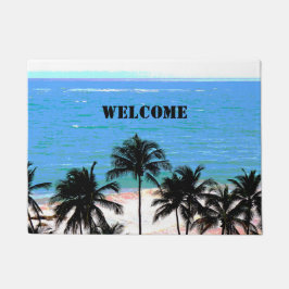 Caribisch blauw deurmat