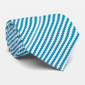 Caribisch blauw en wit chevron gestreept patroon stropdas (Opgerold)