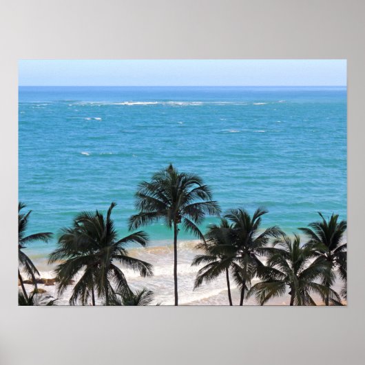 Caribisch blauw poster (Voorkant)