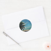 Caribisch blauw ronde sticker (Envelop)