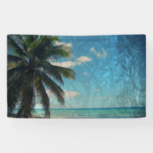 Caribisch blauw spandoek
