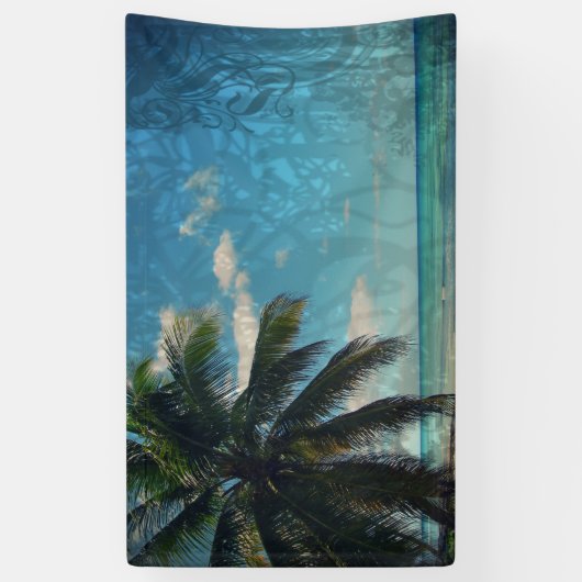 Caribisch blauw spandoek (Verticaal)