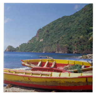 Caribisch, BWI, St. Lucia, Zeilboten, Soufriere. Tegeltje