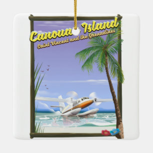 Caribisch, Canouan eilanden paradijs poster. Keramisch Ornament