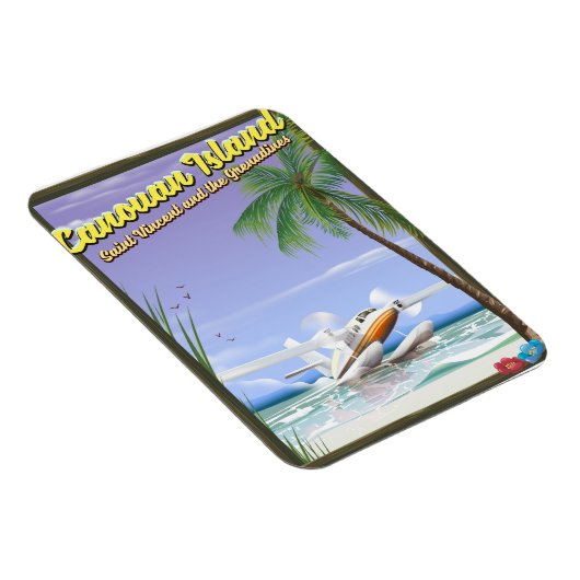 Caribisch, Canouan eilanden paradijs poster. Magneet (Rechterzijde)