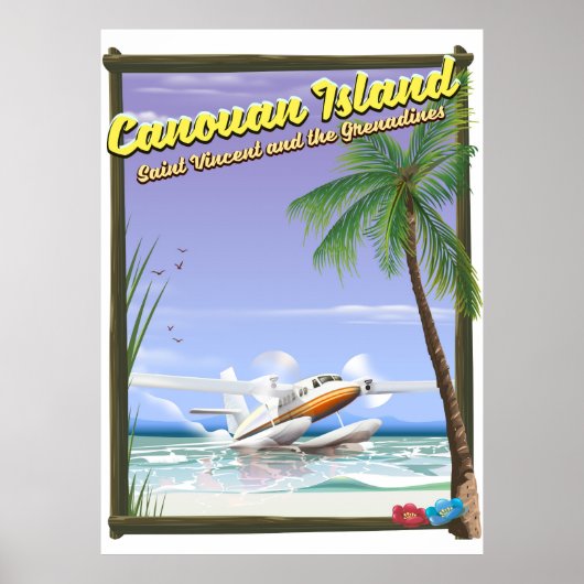 Caribisch, Canouan eilanden paradijs poster. Poster (Voorkant)
