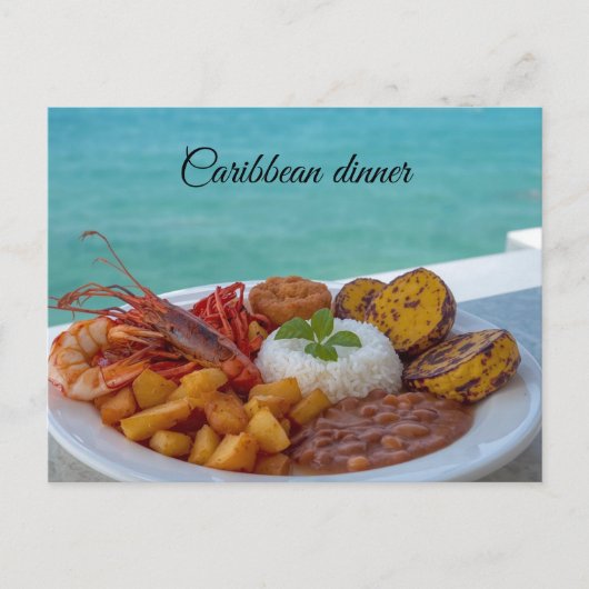 Caribisch diner briefkaart (Voorkant)