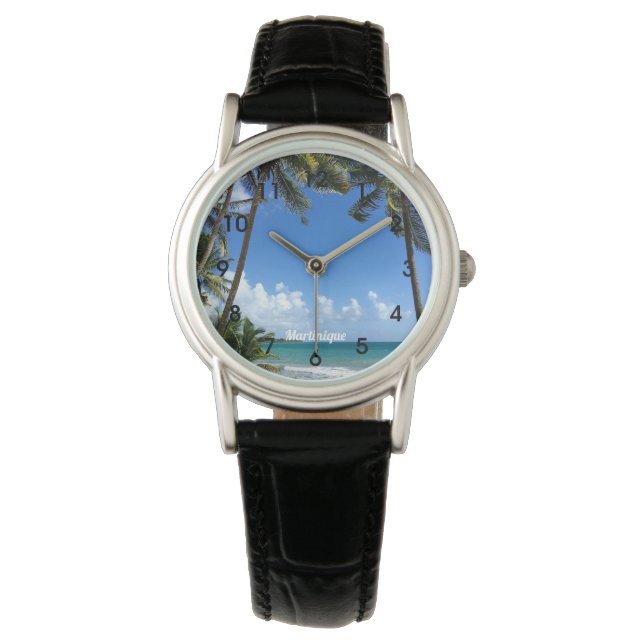 Caribisch eiland, Martinique (gelabeld) Horloge (Voorkant)