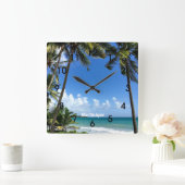 Caribisch eiland, Martinique (gelabeld) Vierkante Klok (Huis)