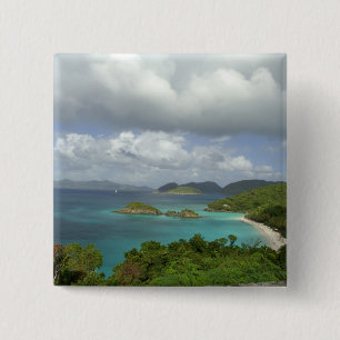 Caribisch gebied, Amerikaanse Maagdeneilanden, St. Vierkante Button 5,1 Cm