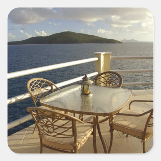 Caribisch gebied, Amerikaanse Maagdeneilanden, St. Vierkante Sticker (Voorkant)