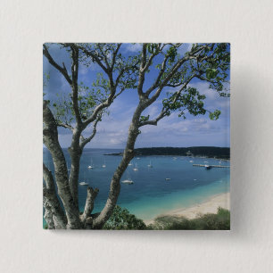 Caribisch gebied, Anguilla-eiland, Road Bay Harbou Vierkante Button 5,1 Cm
