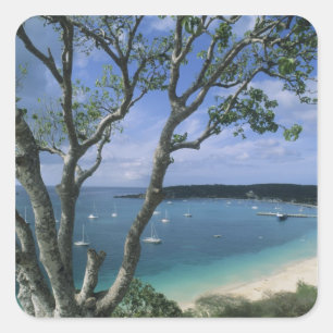 Caribisch gebied, Anguilla eiland, Road Bay Harbou Vierkante Sticker