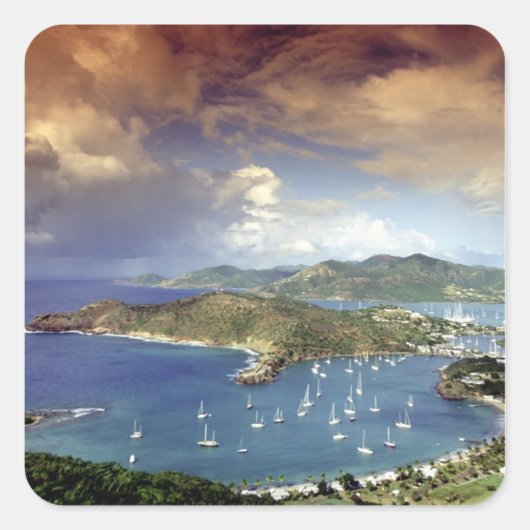 Caribisch gebied, Antigua. Vierkante Sticker (Voorkant)