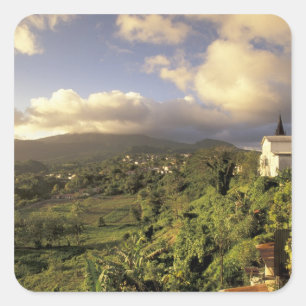 Caribisch gebied, Franse West-Indië, Martinique. Vierkante Sticker