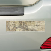Caribisch gebied - oude kaart bumpersticker (Op auto)