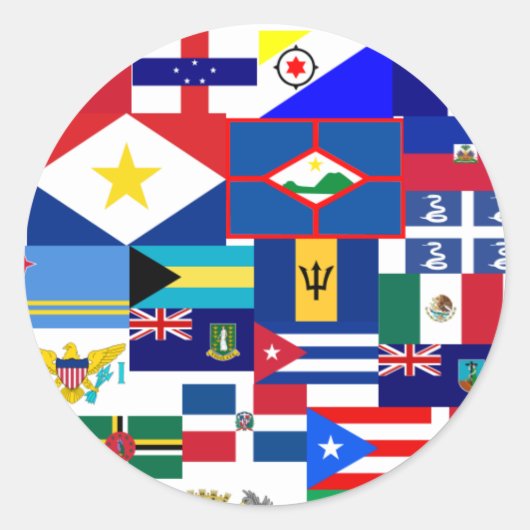 Caribisch gebied ronde sticker (Voorkant)