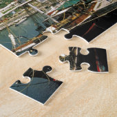 Caribisch gebied, St. Lucia, Soufriere. Boten in Legpuzzel (Zijkant)