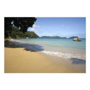 Caribisch gebied - Tobago - strand langs de Atlant Foto Afdruk