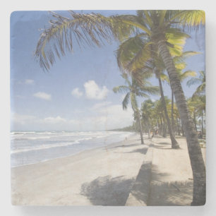 Caribisch gebied - Trinidad - Manzanilla Beach aan Stenen Onderzetter