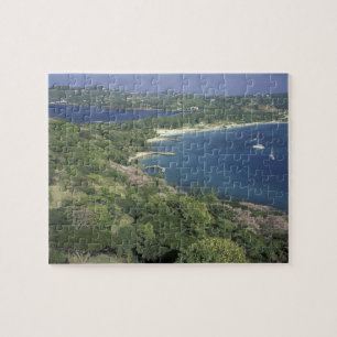 Caribisch gebied, West-Indië, St. Lucia. Uitzicht  Legpuzzel