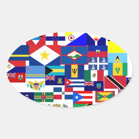 caribisch ovale sticker (Voorkant)