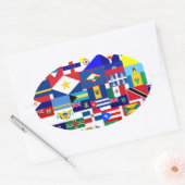 caribisch ovale sticker (Envelop)