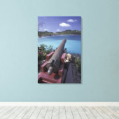 CARIBISCH, St. Barts, Connon gericht op Baai van Canvas Afdruk (Insitu (Houten vloer))