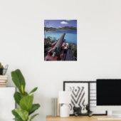 CARIBISCH, St. Barts, Kanon gericht op Baai van Poster (Thuiskantoor)