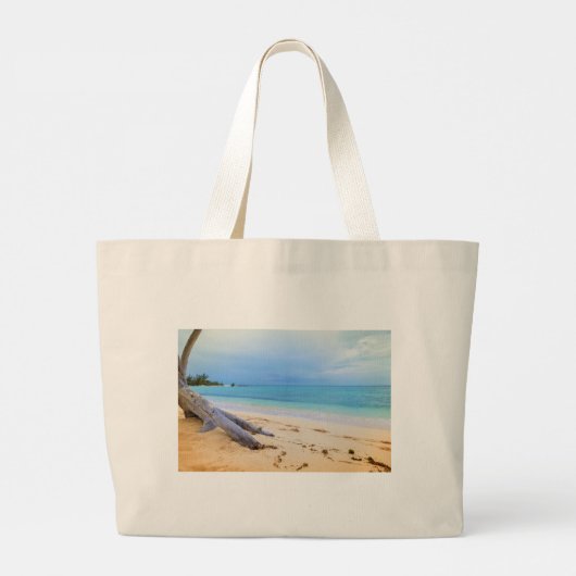 Caribisch strand grote tote bag (Achterkant)