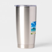 Caribisch strand mijn gelukkige plek geïsoleerde drinkbeker (Rechts)