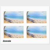 Caribisch strand rechthoekige sticker (Vel)