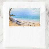 Caribisch strand rechthoekige sticker (Tas)