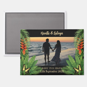 Caribisch strandhuwelijk Tropisch 'save the date' Magneet