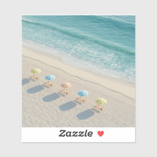 Caribisch strandtafereel sticker (Vel)