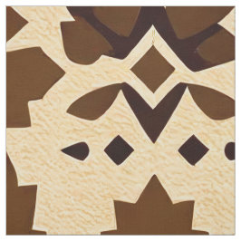 Caribisch Tribal Blokpatroon — Aardse Tannige Brui Stof